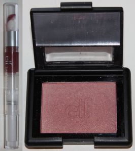 Left- ELF Essential Luscious Liquid Lipstick in Ruby Slipper Right- ELF Studio Blush in Berry Merry