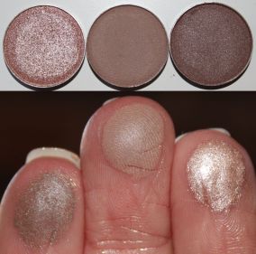 Shadow pans left to right: Starry Eyed, Barcelona Beach, Taupe Notch