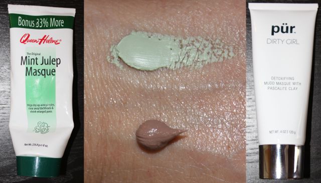 Left & Top: Queen Helen Mint Julep Mask, Bottom & Right: Pur Minerals Dirty Girl Detox