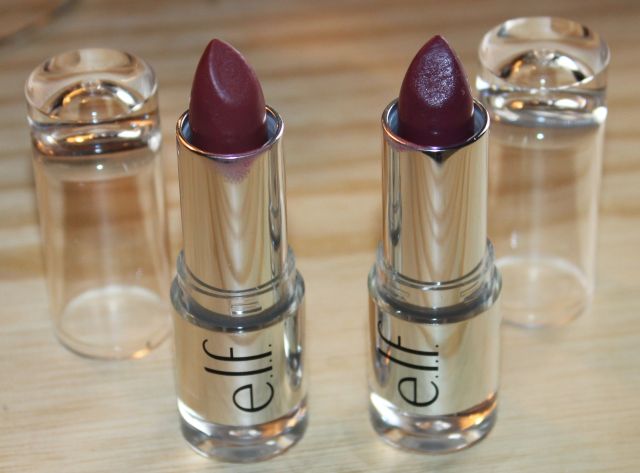 ELF Satin Lipsticks in Touch of Blush and Touch of Berry